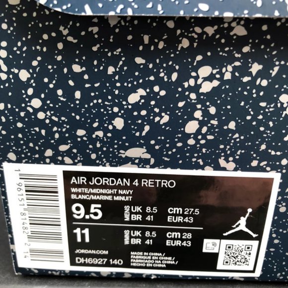 Air Jordan Retro 4 Midnight Navy Size 9.5